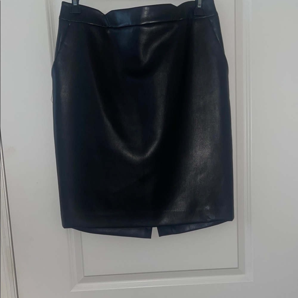 Classic Black Leather Skirt